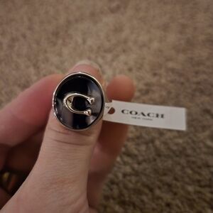 Coach Black and Silver Ring